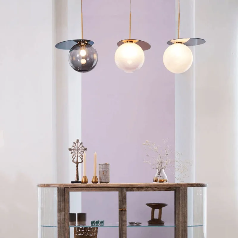 Elegant Plate and Crystal Ball Pendant Light | Umbra