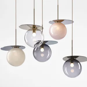 Elegant Plate and Crystal Ball Pendant Light | Umbra