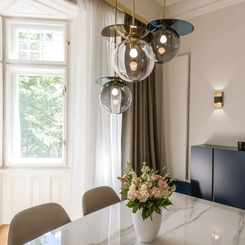 Elegant Plate and Crystal Ball Pendant Light | Umbra