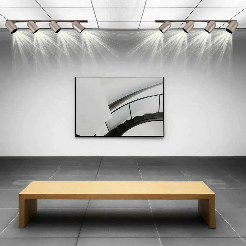 Epiphany Lighting PTH5030BN Four Light R30 Bullet Cylinder Track Kit in Brushed Nickel Finish