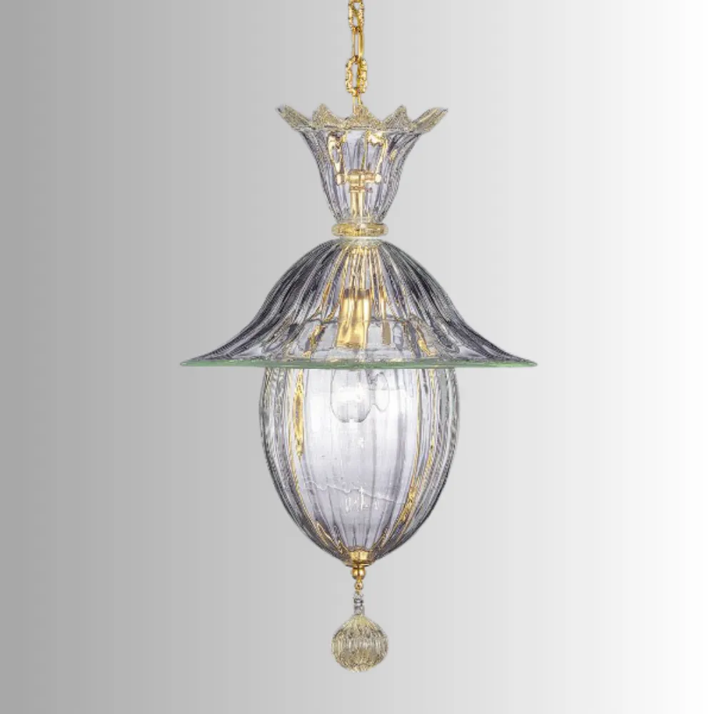 Gold & Green Murano Glass Lantern