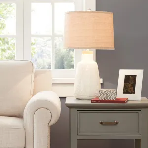 Hampton Hill Tate Boho Textured Ceramic Table Lamp - IVORY ONE SIZE
