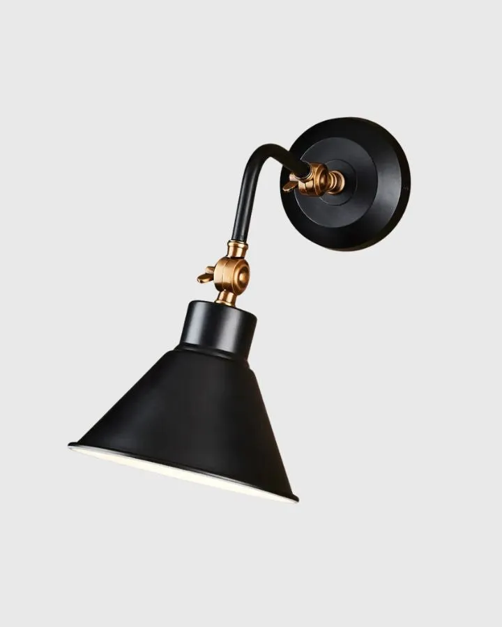 Hamptons Black & Gold Wall Light