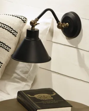 Hamptons Black & Gold Wall Light