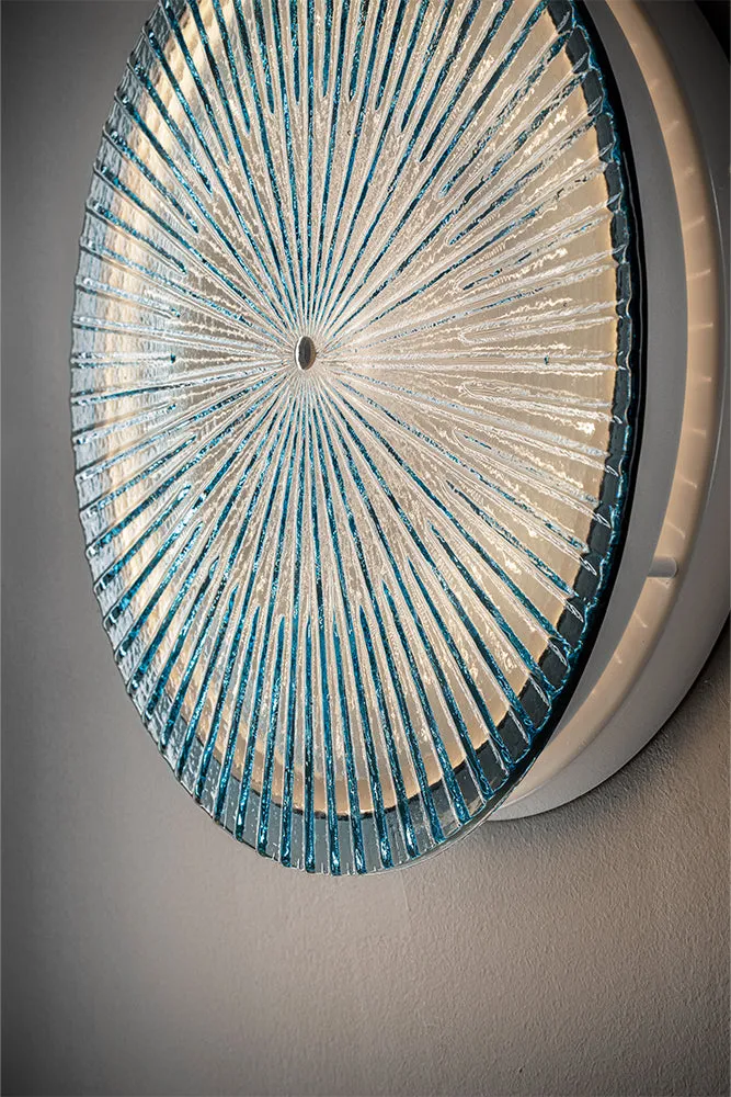 Hand-Blown modern small flush fitting ceiling or wall lamp with Murano Glass