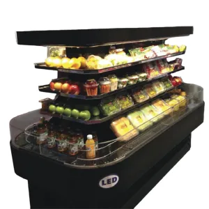 Howard McCray (SC-OD42I-7-S-LED) 84" x 42" Wide Island Merchandiser Refrigerator with Three Shelves in Stainless Steel