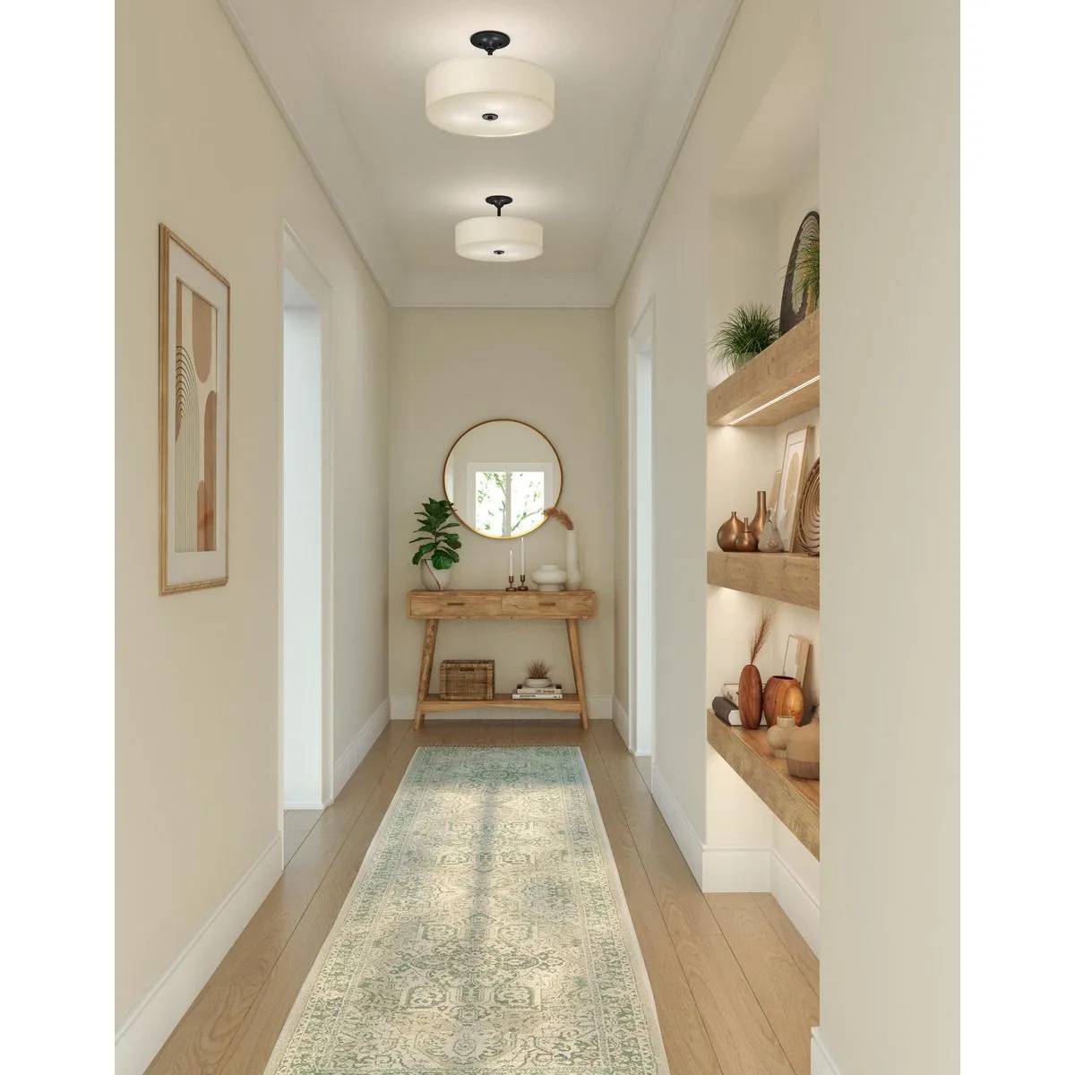 Inspire Collection Three-Light 18" Semi-Flush Mount P350168