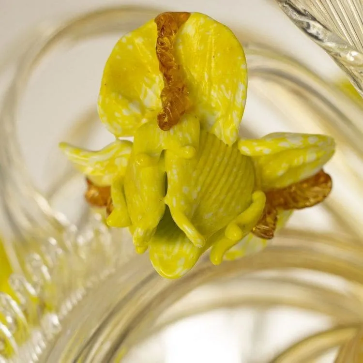 Italian Murano Glass Chandelier with Floral Details