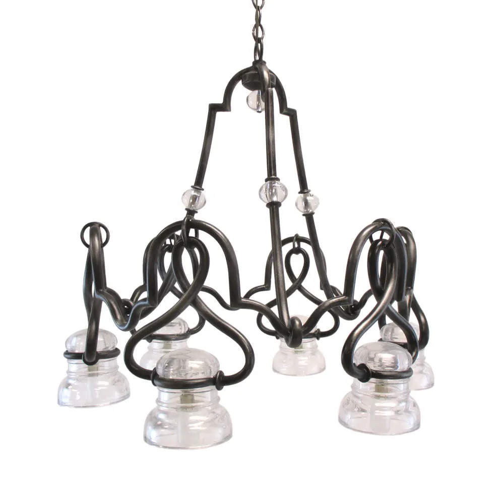 Kalco Lighting 2738VI Darlington Collection Six Light Chandelier in Vintage Iron Finish