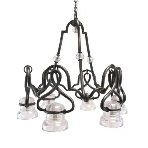 Kalco Lighting 2738VI Darlington Collection Six Light Chandelier in Vintage Iron Finish