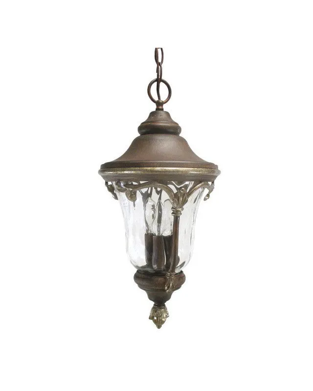 Kalco Lighting 9067 GG Three Light Outdoor Exterior Hanging Lantern in Golden Grain Finish