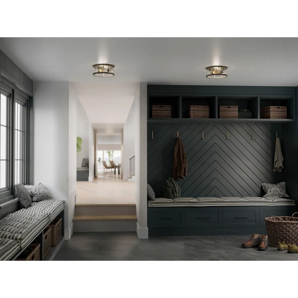 Lattimore Collection 13 in. Two-Light Flush Mount