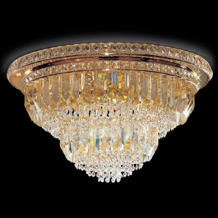 Lead Crystal Prism Ceiling Light With Murano Glass Option