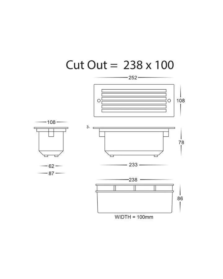 LED Brick Light With Grille | Assorted Finish | TRIColour