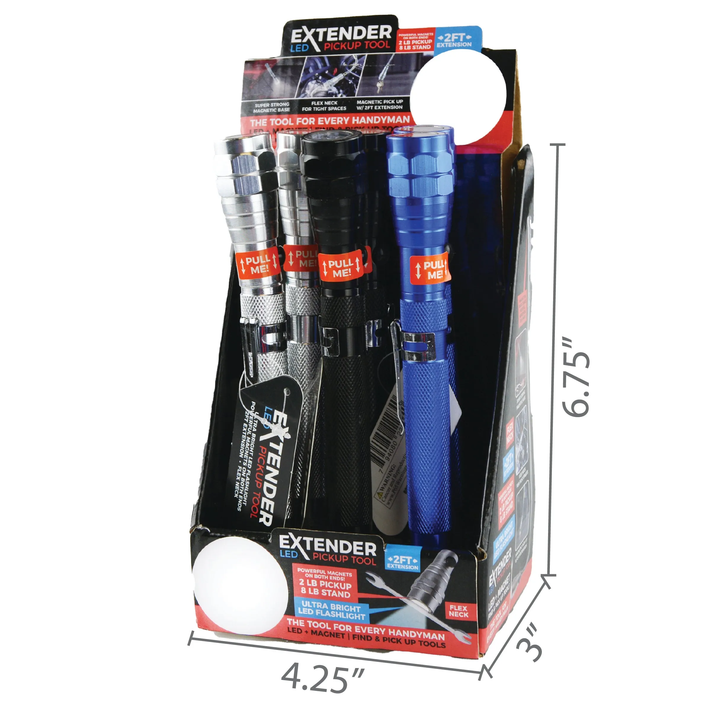 LED Flashlight Extender Tool with Magnetic Stand - 6 Pieces Per Retail Ready Display 22284