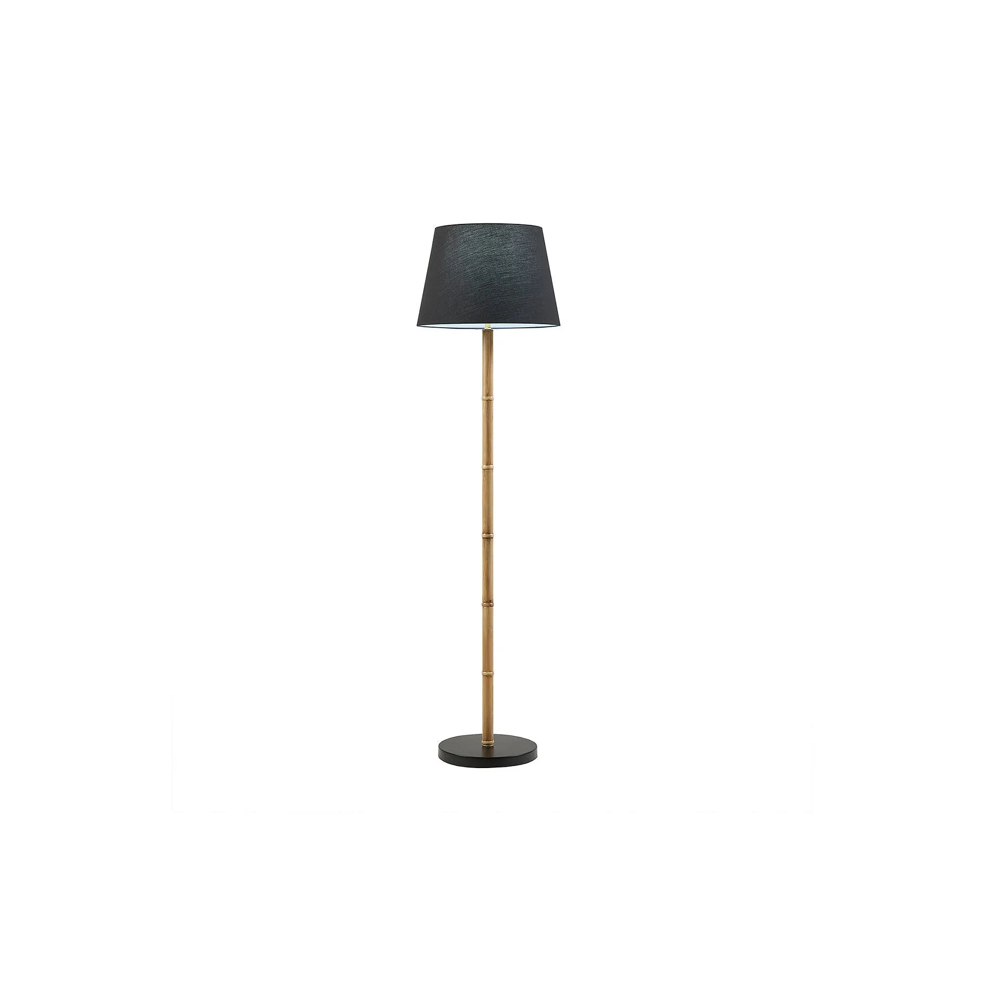 Martha Stewart 60"H Nassau Bamboo Iron Floor Lamp - BLACK NATURAL ONE SIZE