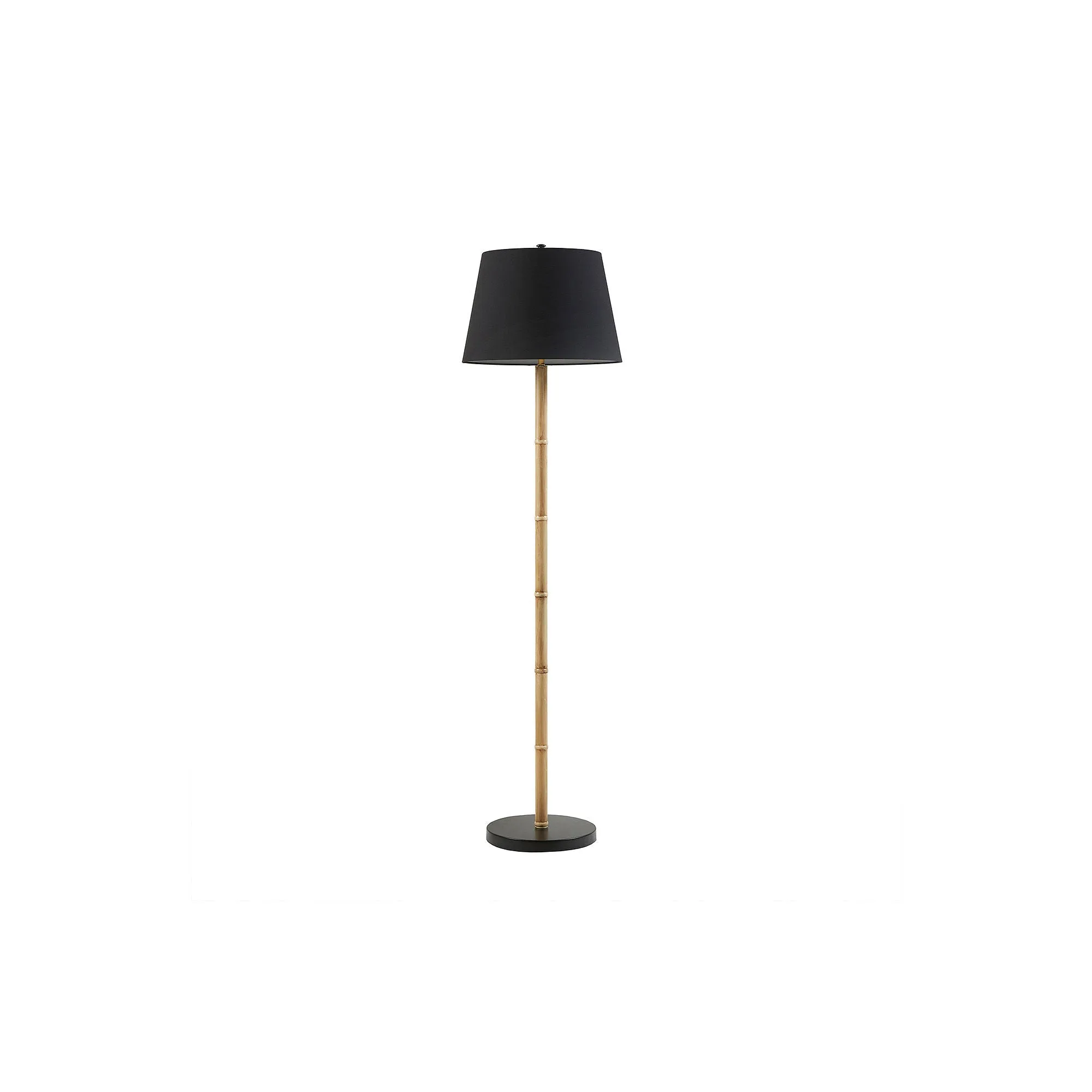 Martha Stewart 60"H Nassau Bamboo Iron Floor Lamp - BLACK NATURAL ONE SIZE