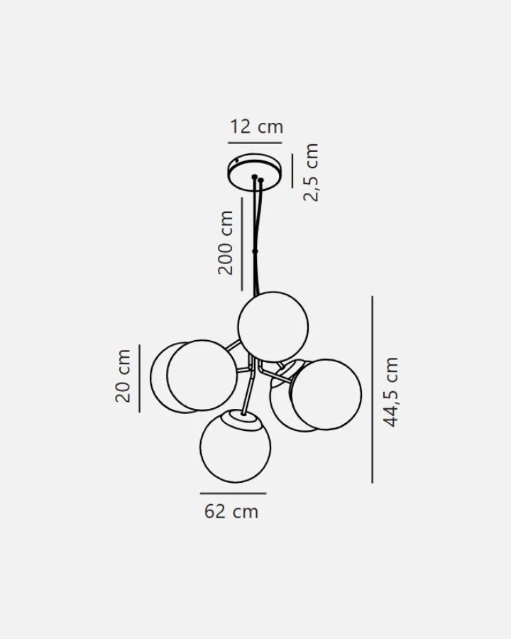 Modern 6-Globe Chandelier
