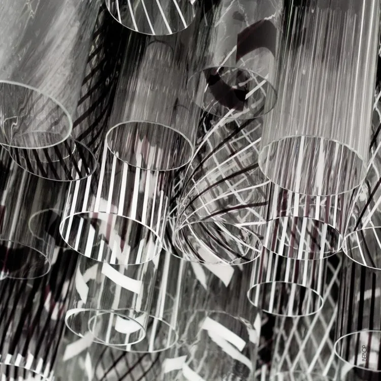 Modern Artistic Cylindrical Glass Chandelier