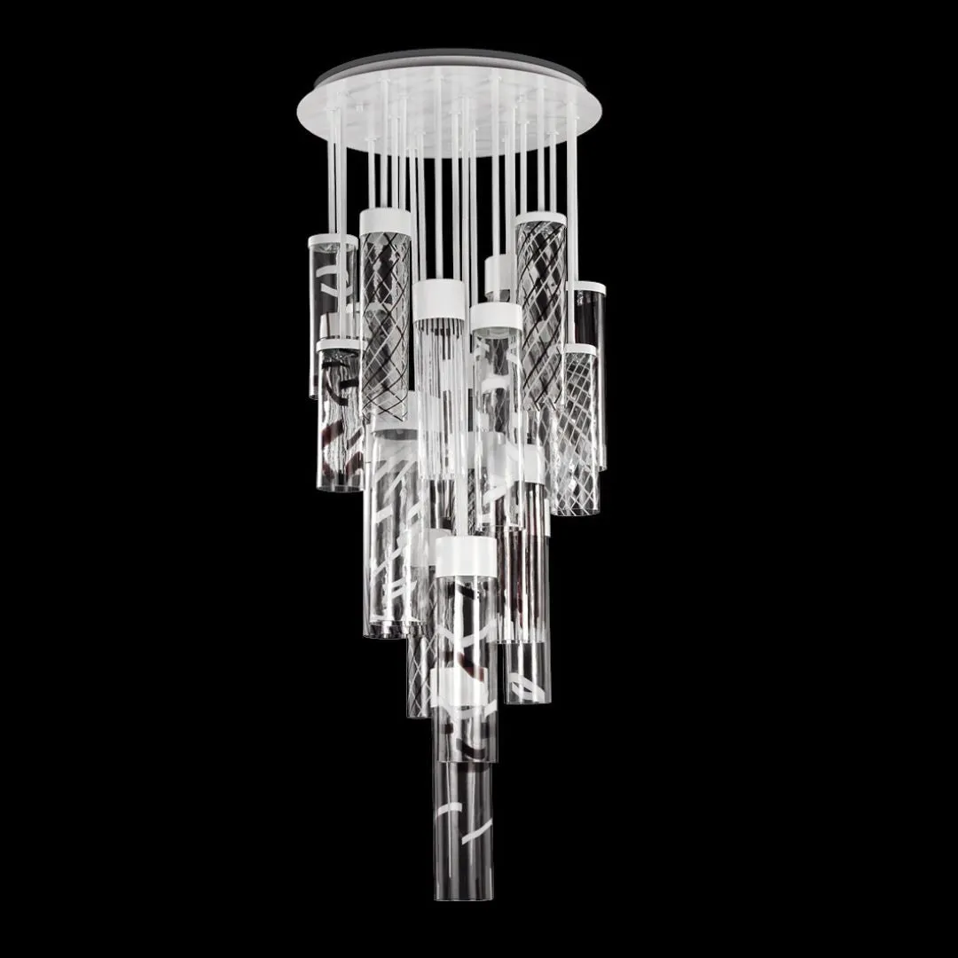 Modern Artistic Cylindrical Glass Chandelier