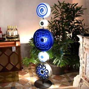 Modern Artistic Glass Floor Lamp - Blue
