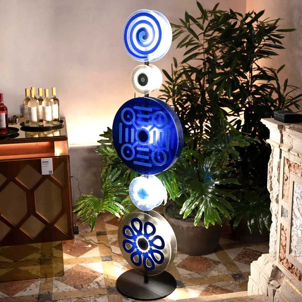 Modern Artistic Glass Floor Lamp - Blue