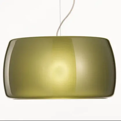 Modern Blue, Olive Green Or Satin White Venetian Glass Pendant Light