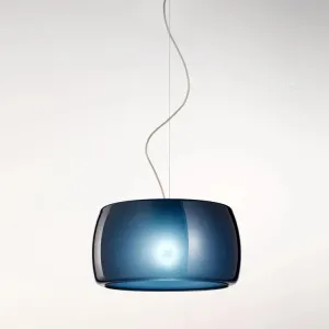 Modern Blue, Olive Green Or Satin White Venetian Glass Pendant Light