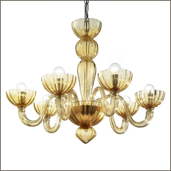 Modern Red, Blue, Amber Or Green Murano Chandelier