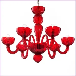 Modern Red, Blue, Amber Or Green Murano Chandelier
