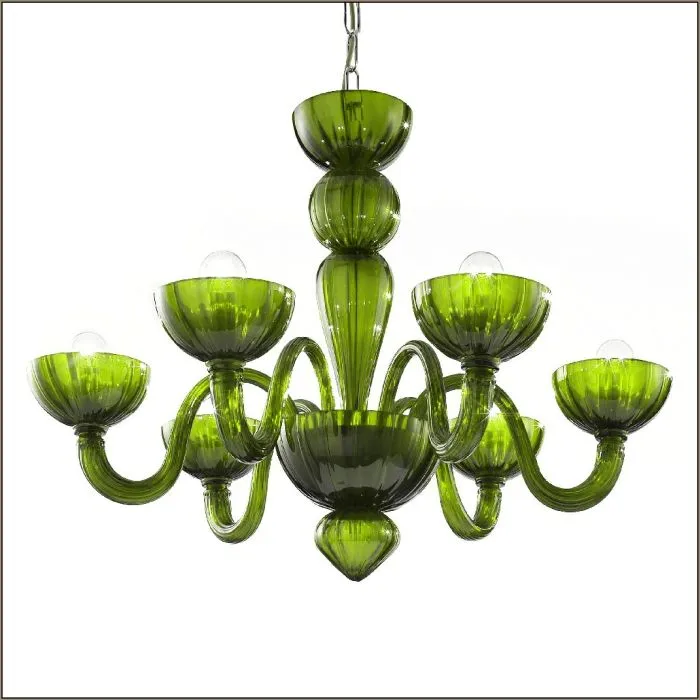 Modern Red, Blue, Amber Or Green Murano Chandelier