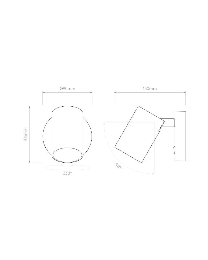 Modern Single Switched Wall Spotlight | Assorted Finishes