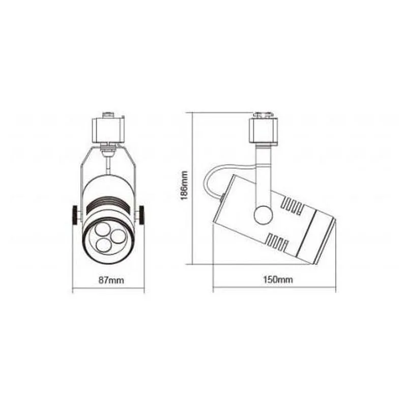 Modern Single Track Light | Globe Variations | Black | White | H-Component