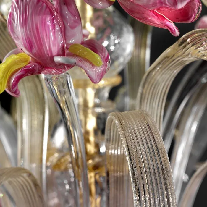 Murano Pink Flower Chandelier In 9 Sizes