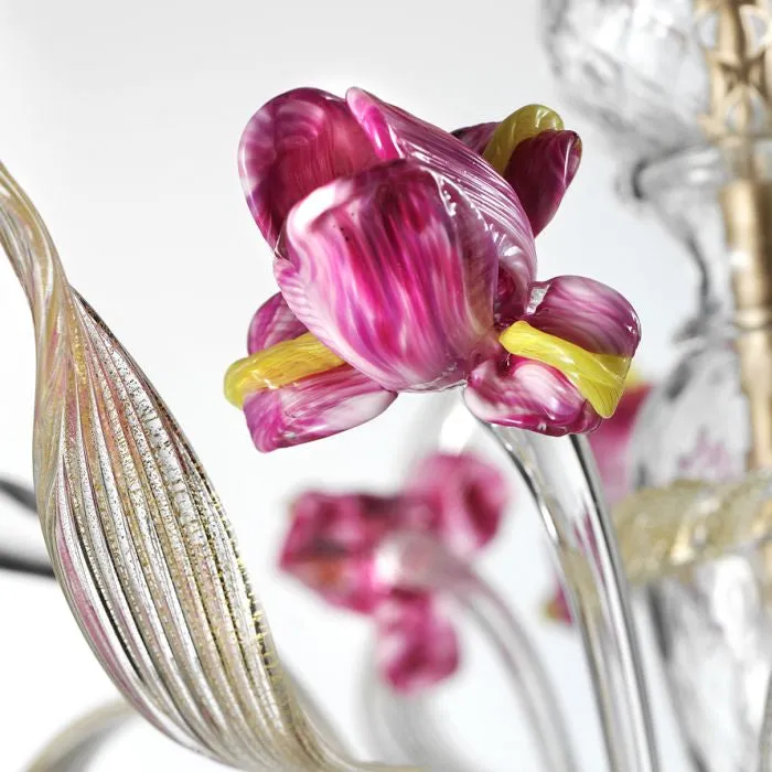 Murano Pink Flower Chandelier In 9 Sizes