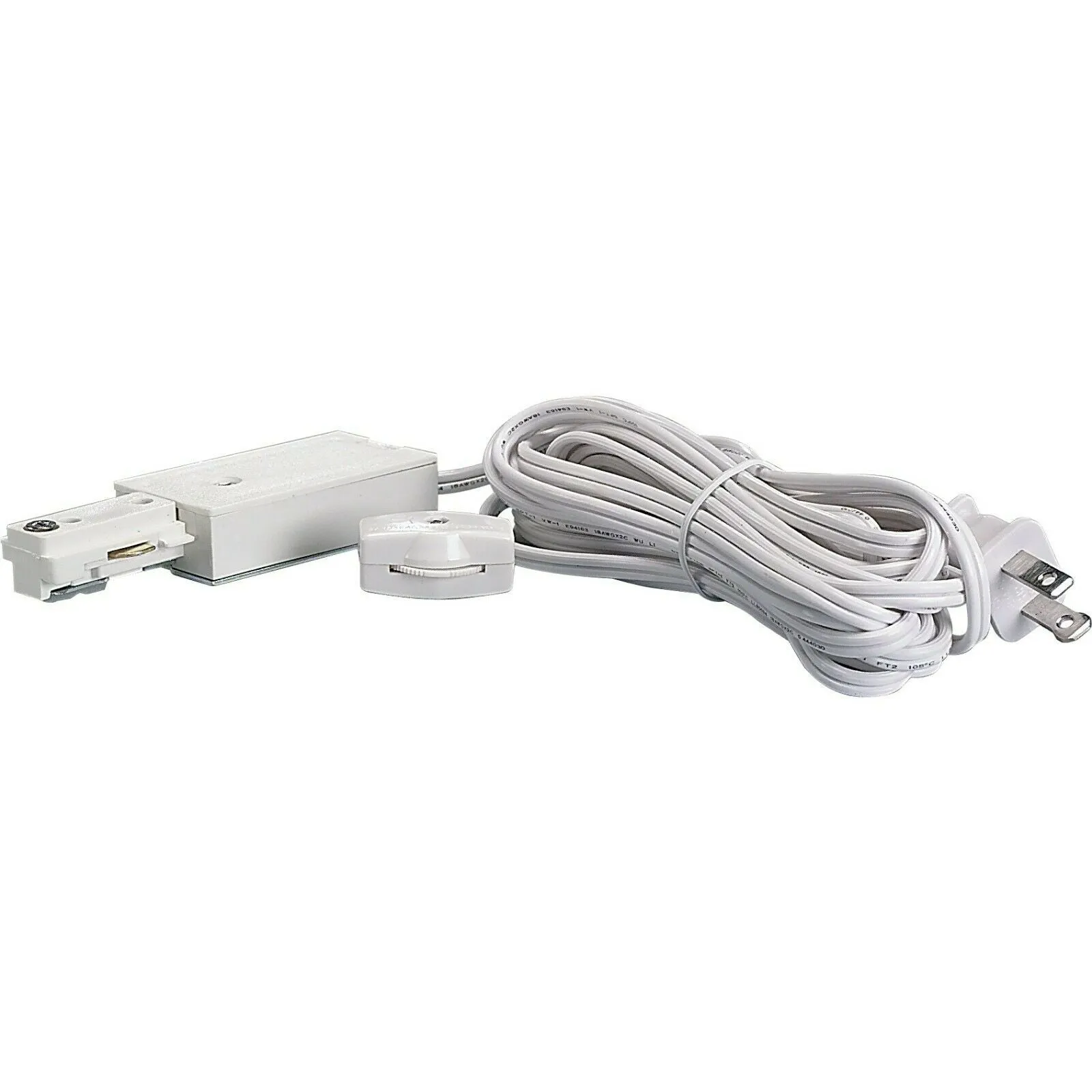 Nora NTH-106G24W Four Light GU24 Roundback Cylinder Track Kit with End Feed Cord and Plug in White Finish
