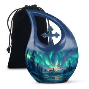 Northern Lights Memorial Urn -Small Containers For Cremated Ashes