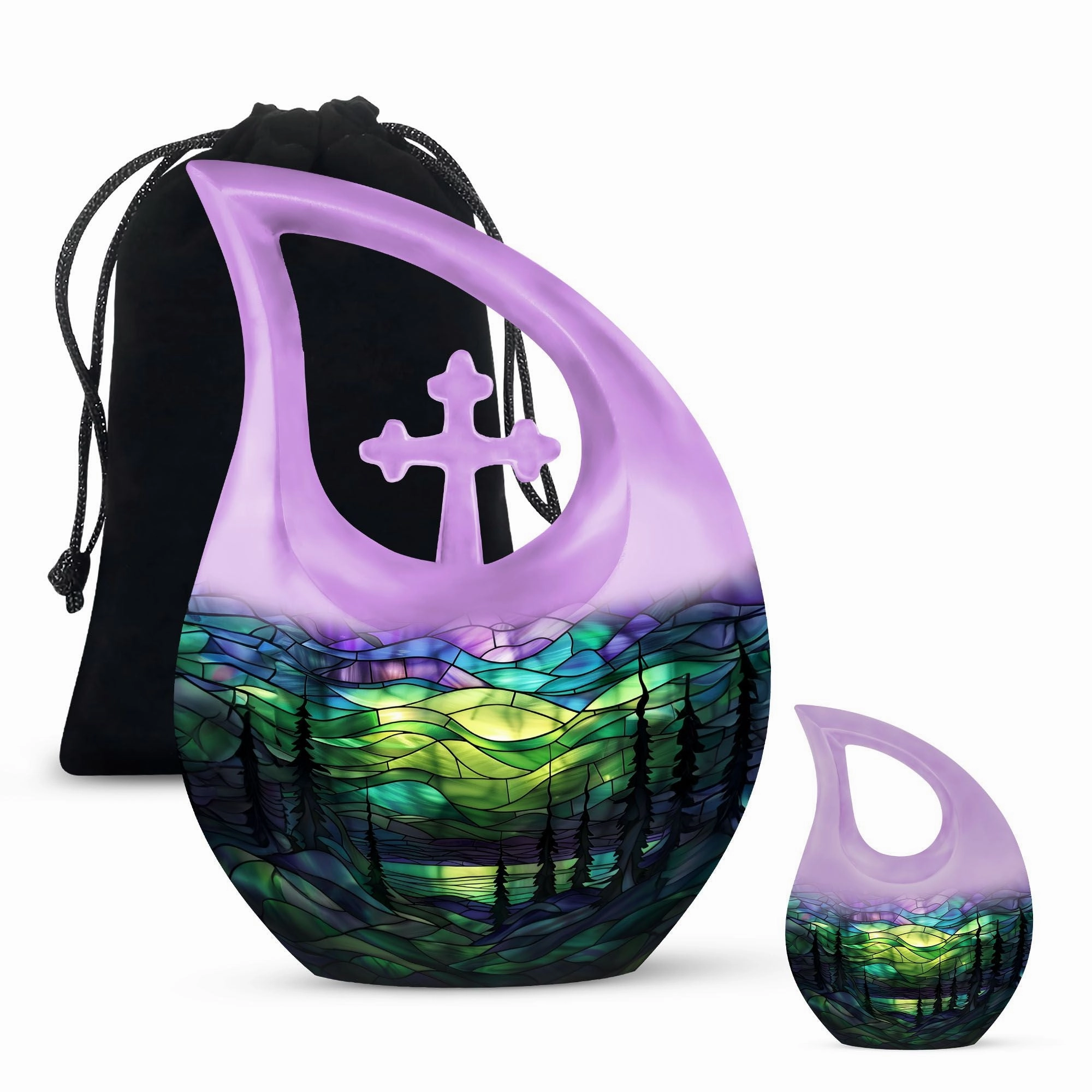 Northern Lights Cremation Urn For Human Ashes