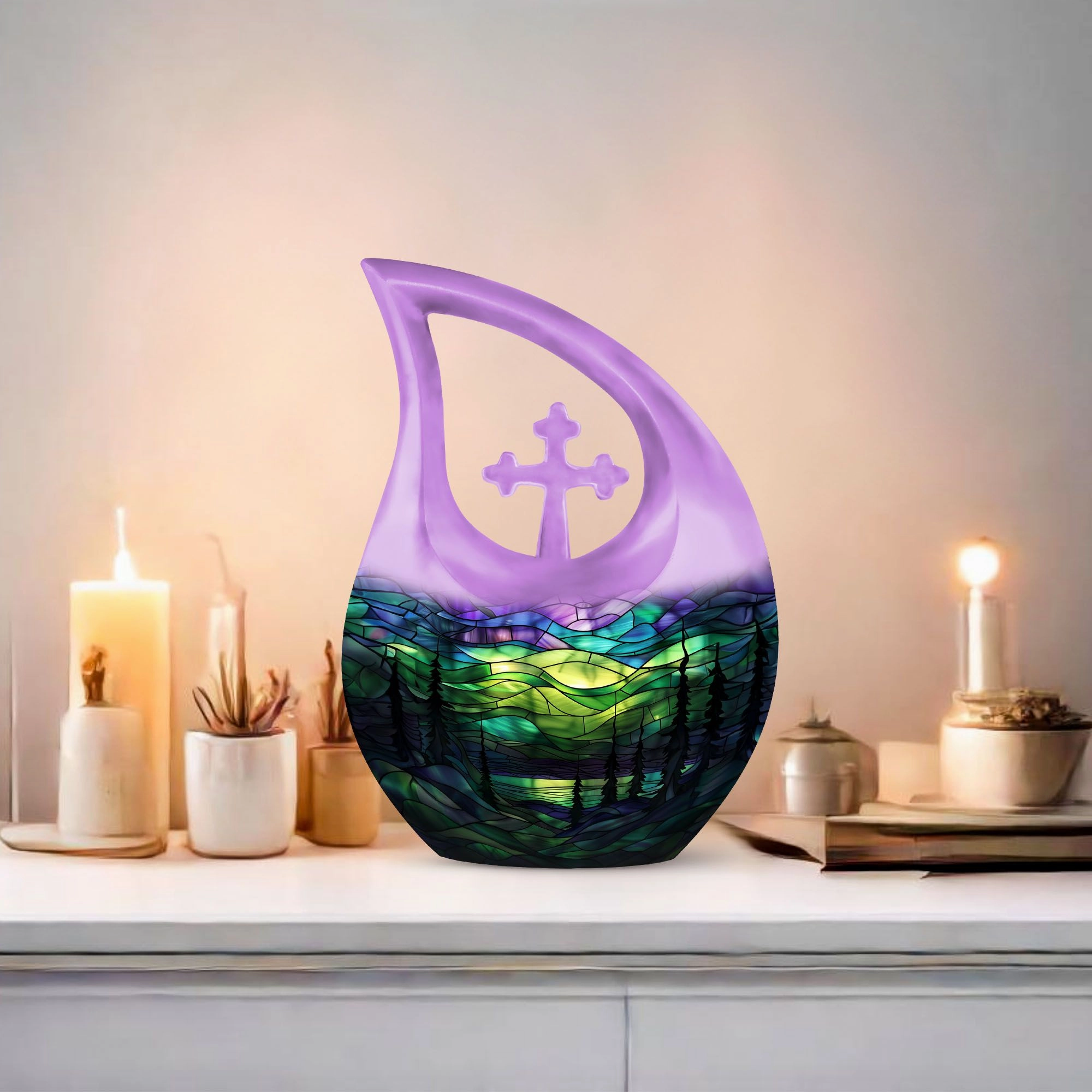 Northern Lights Cremation Urn For Human Ashes