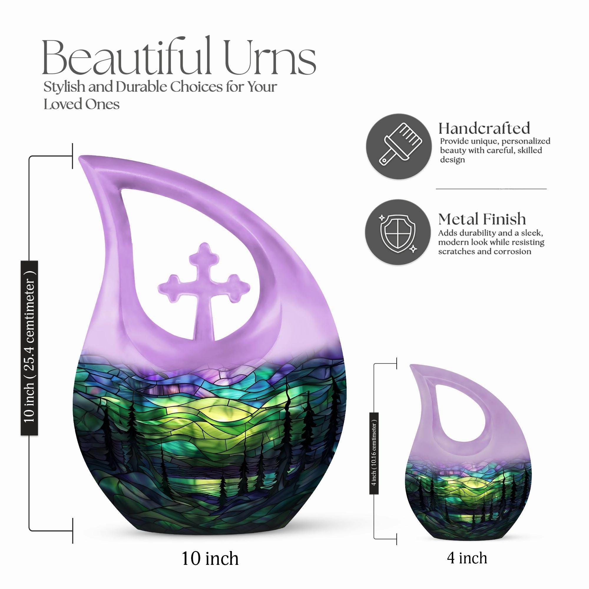 Northern Lights Cremation Urn For Human Ashes
