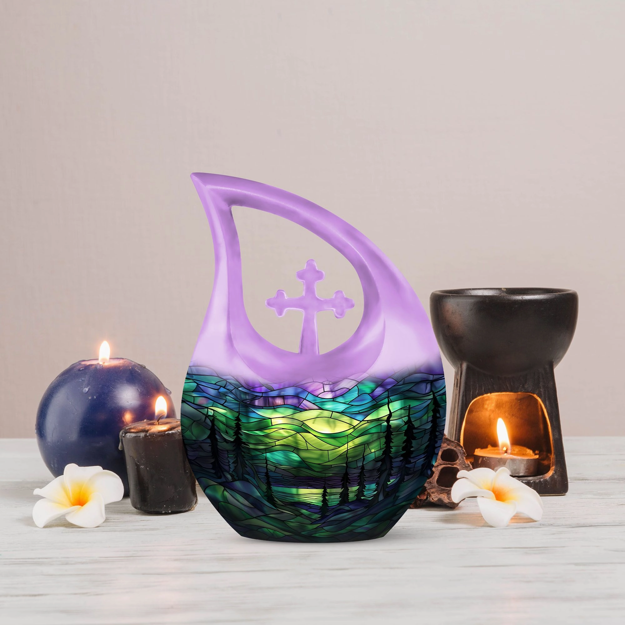 Northern Lights Cremation Urn For Human Ashes