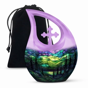 Northern Lights Cremation Urn For Human Ashes