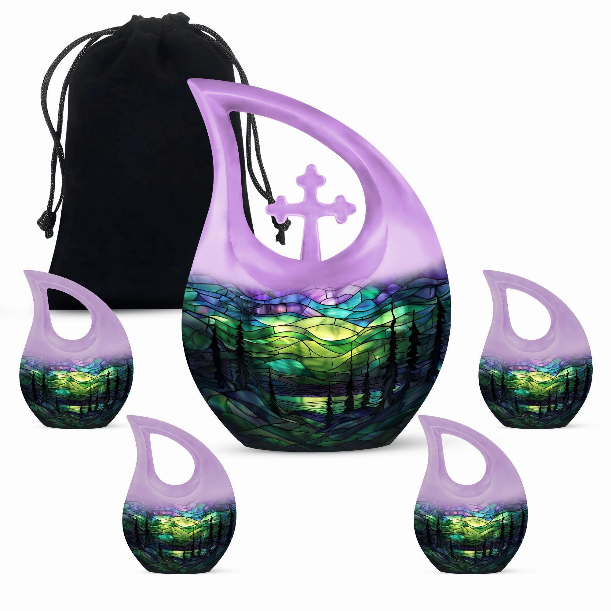 Northern Lights Cremation Urn For Human Ashes