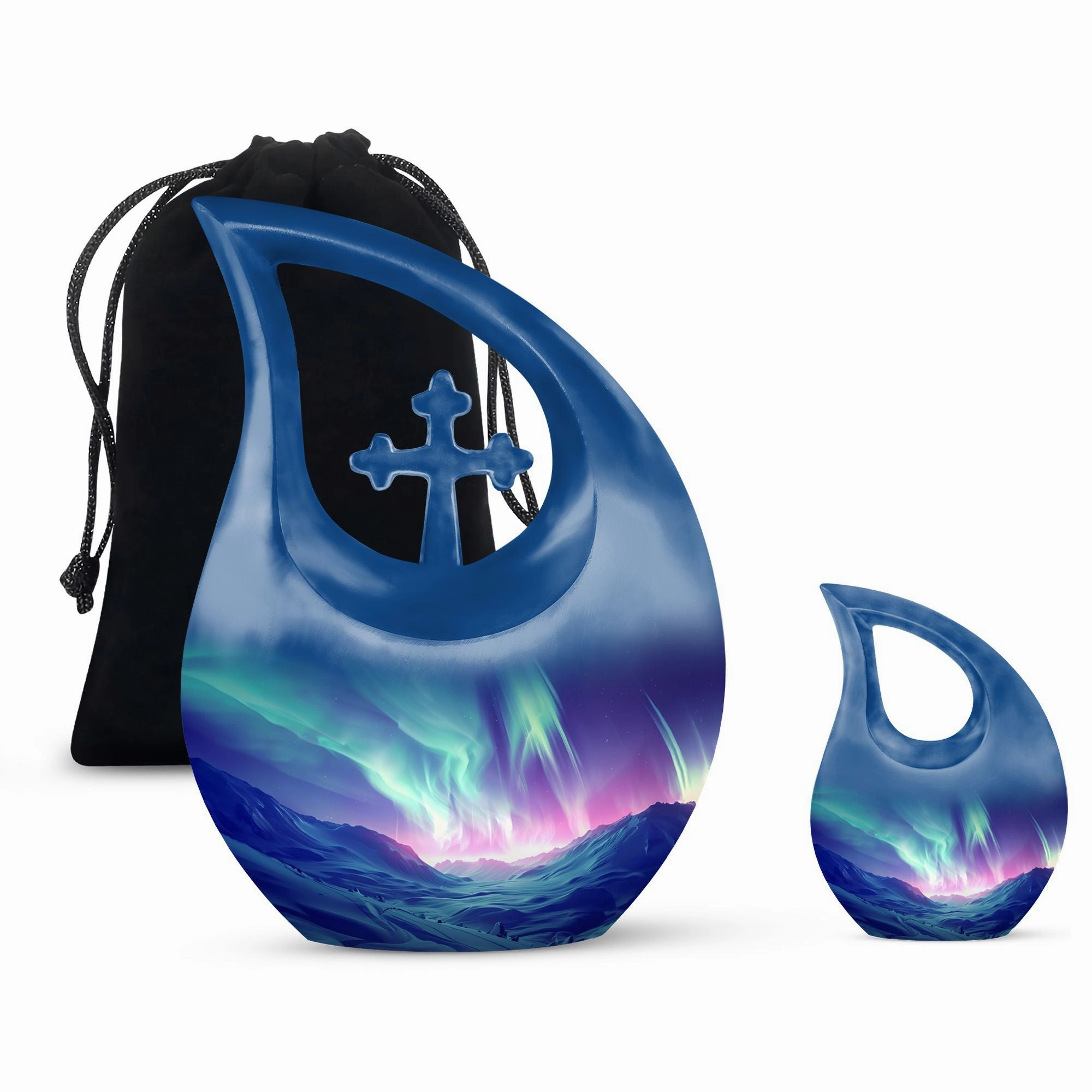 Northern Lights Medium-sized Memorial Urn For human Ashes