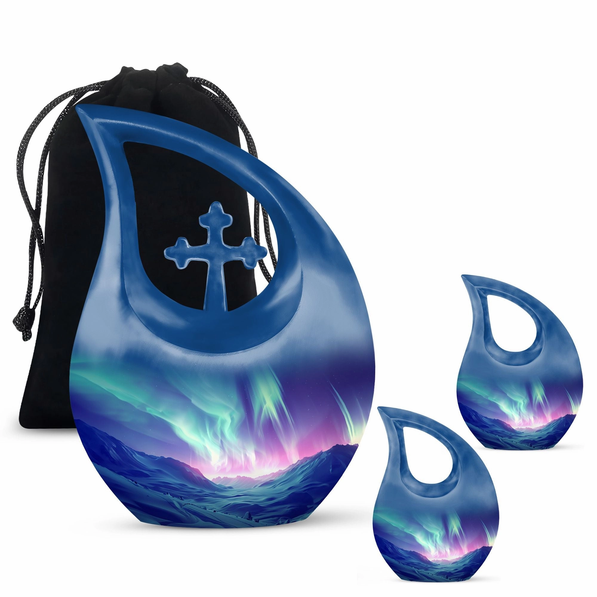 Northern Lights Medium-sized Memorial Urn For human Ashes