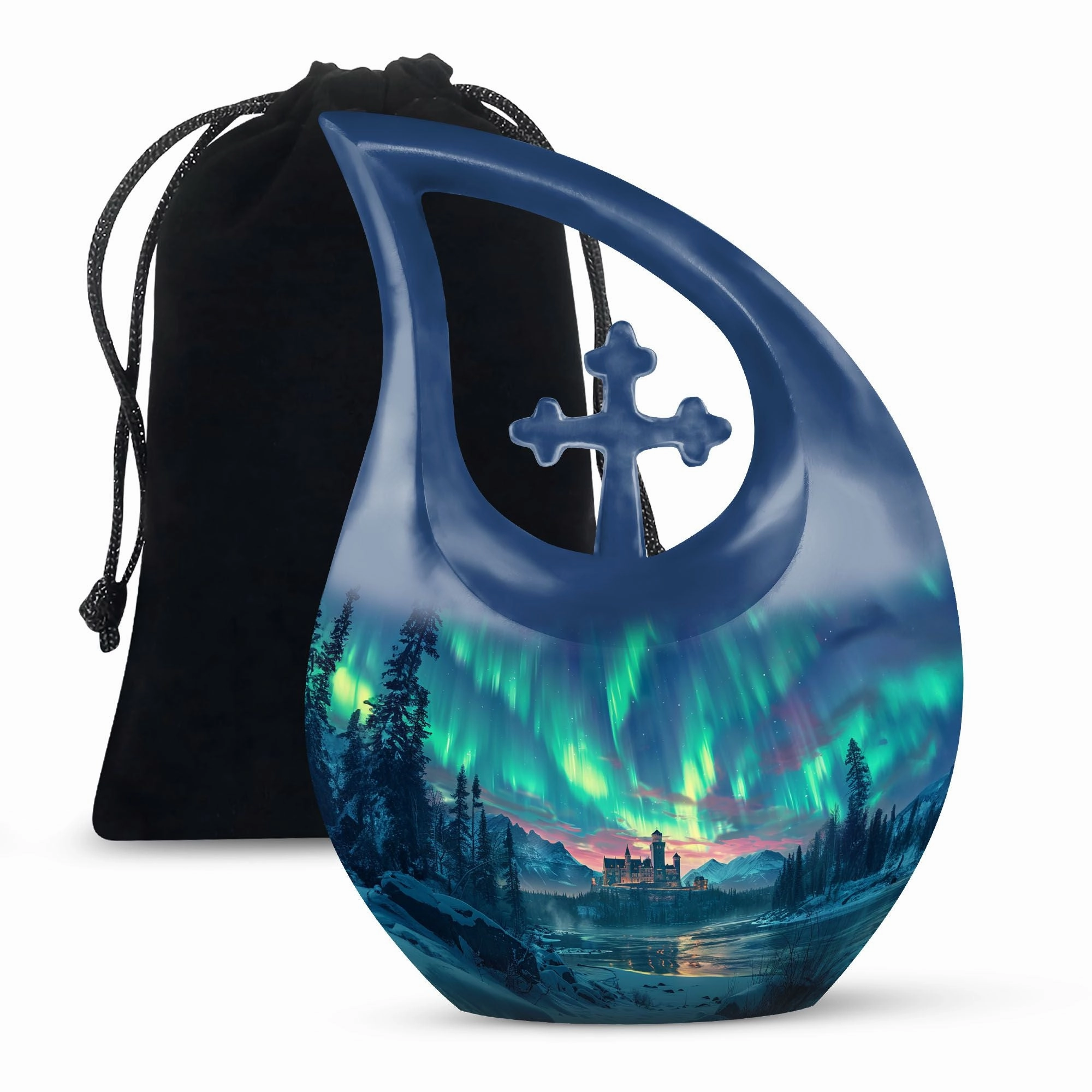 Northern Lights Memorial Urn -Small Containers For Cremated Ashes