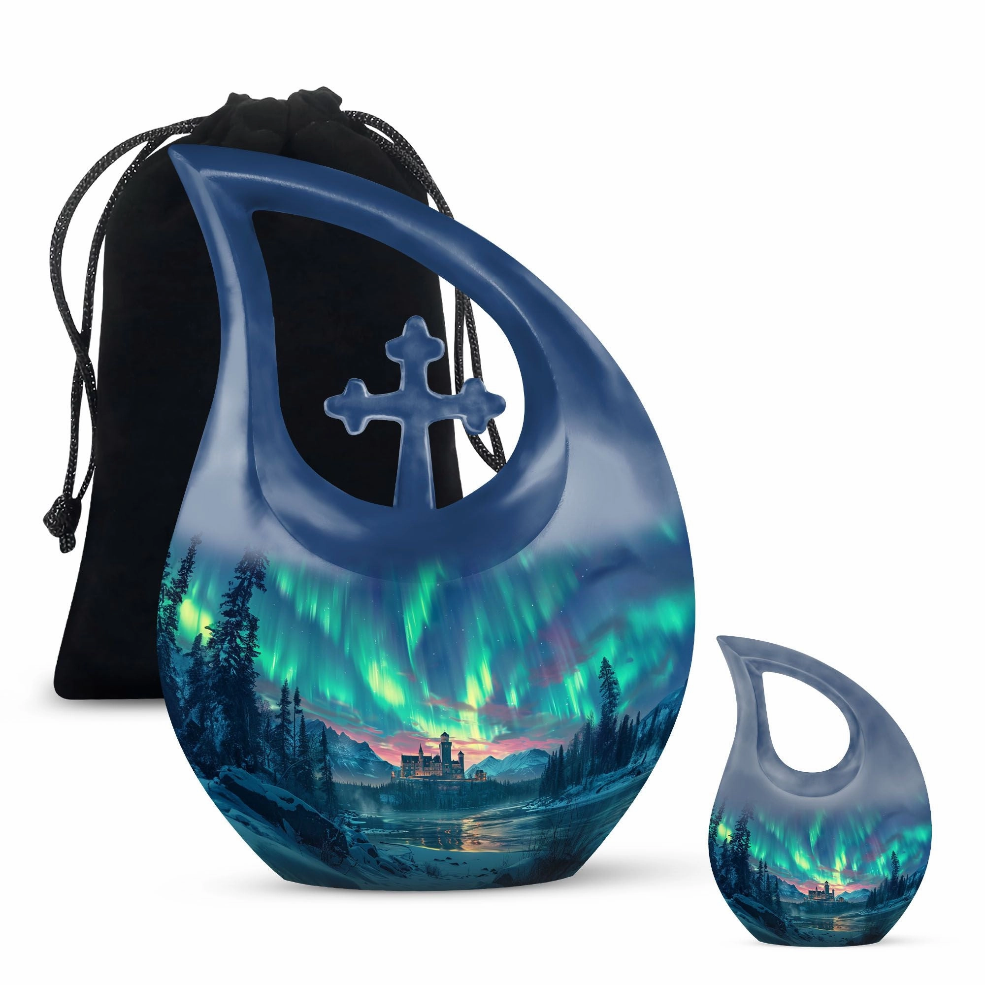 Northern Lights Memorial Urn -Small Containers For Cremated Ashes