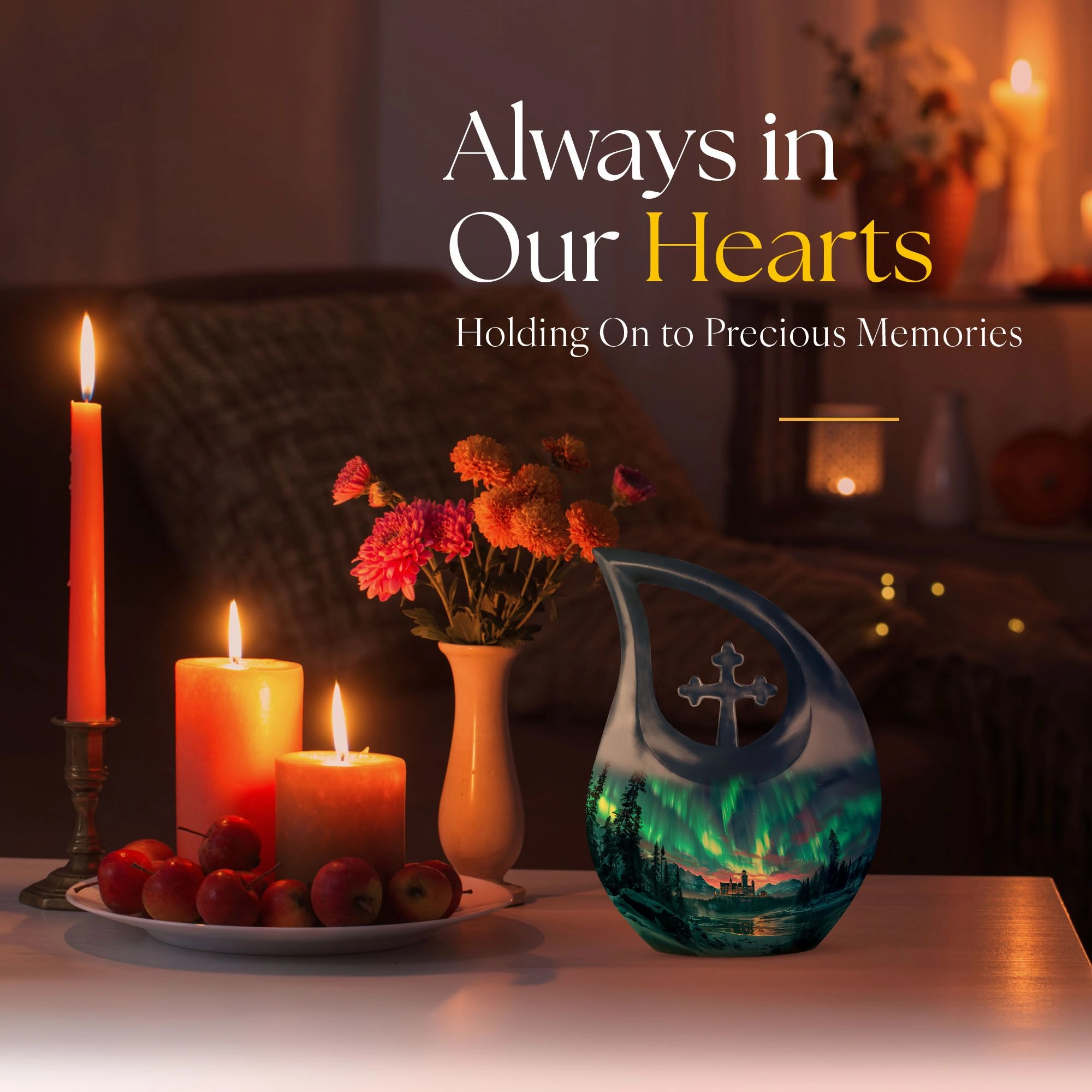 Northern Lights Memorial Urn -Small Containers For Cremated Ashes