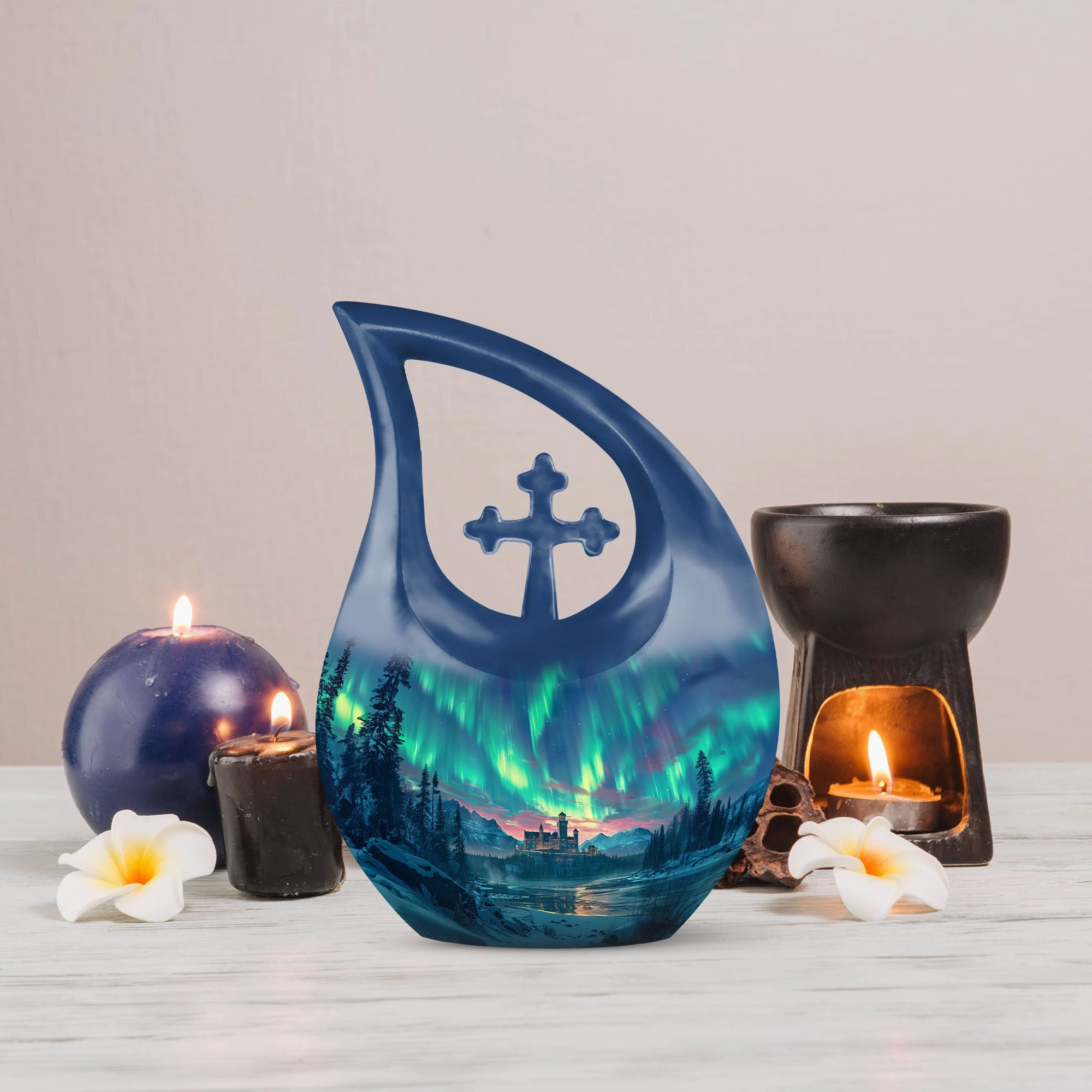 Northern Lights Memorial Urn -Small Containers For Cremated Ashes