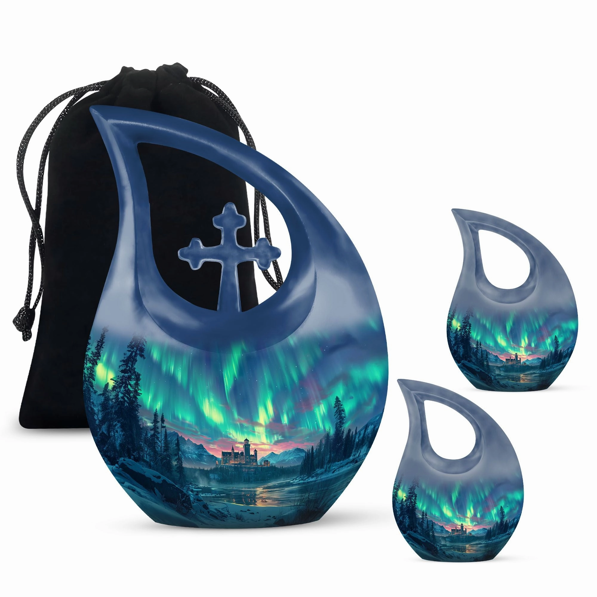 Northern Lights Memorial Urn -Small Containers For Cremated Ashes